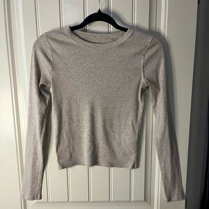 Hollister Oatmeal Long Sleeve Tee